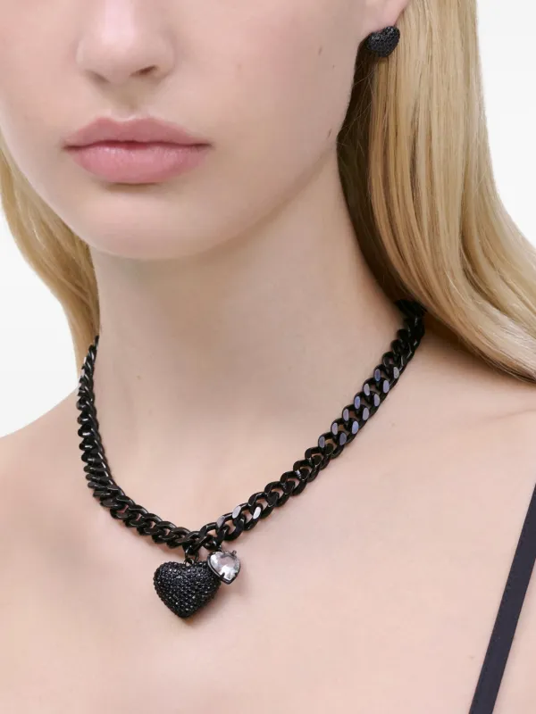 Marc Jacobs The Pave Ballon ハート ネックレス | ブラック | FARFETCH JP
