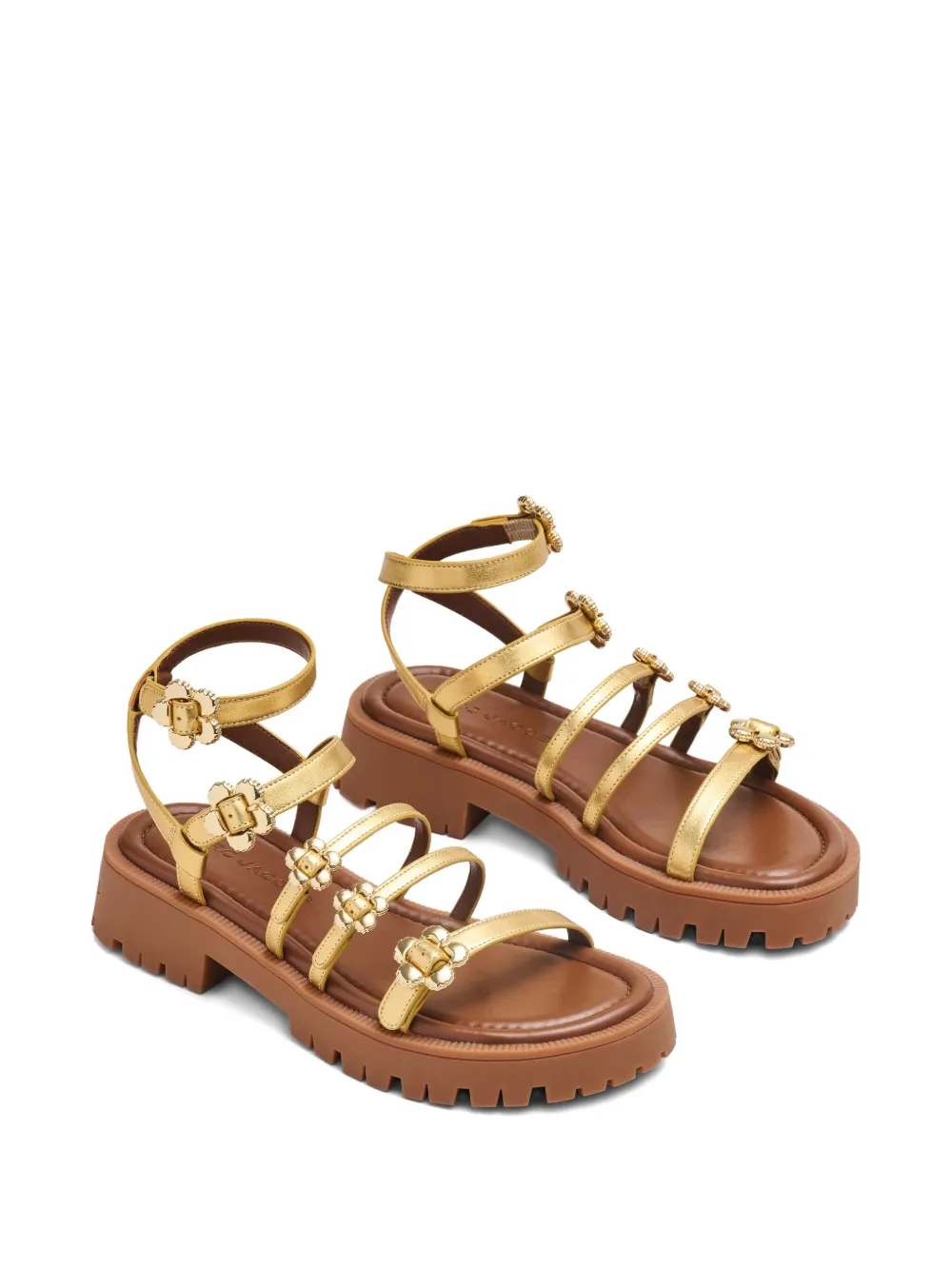 Marc Jacobs The Daisy metallic sandals Gold