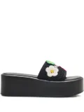 Marc Jacobs The Daisy Crochet Platform slides - Black