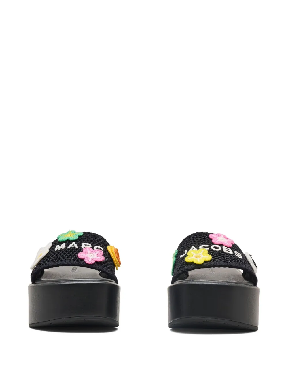 Marc Jacobs The Daisy Crochet Platform slides Zwart