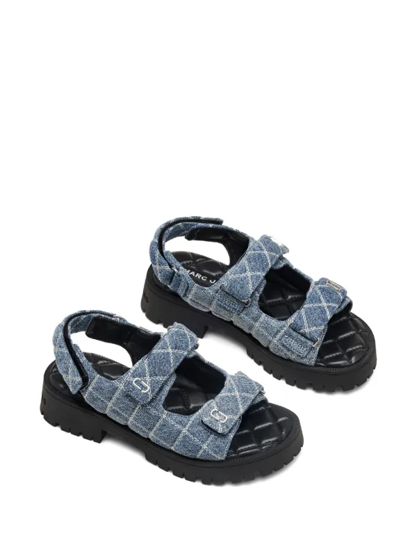 Marc Jacobs The Quilted Denim Sandals | Blue | FARFETCH