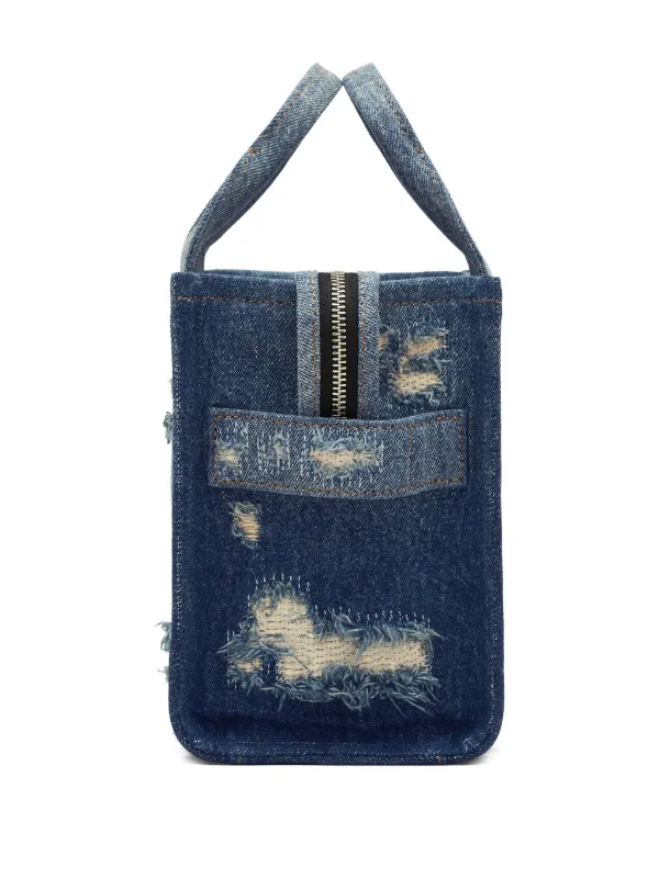 新品★マークジェイコブス ザ リップ アンド リペア デニム トートバッグ Marc Jacobs ザ リップ＆リペア デニム トートバッグ S | ブルー