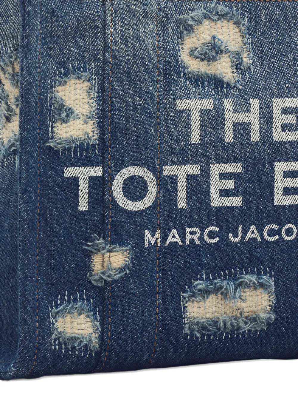Marc Jacobs Kleine The Rip and Repair denim Shopper Blauw