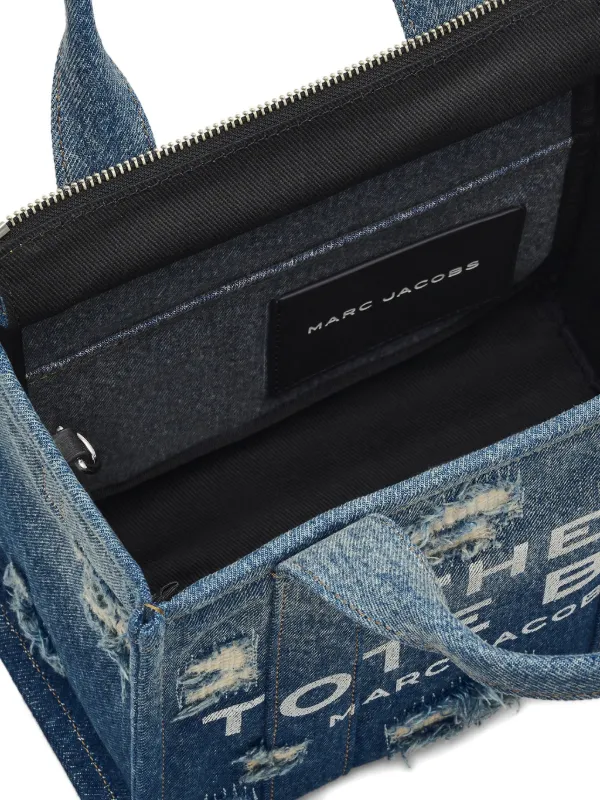 新品★マークジェイコブス ザ リップ アンド リペア デニム トートバッグ Marc Jacobs ザ リップ＆リペア デニム トートバッグ S | ブルー