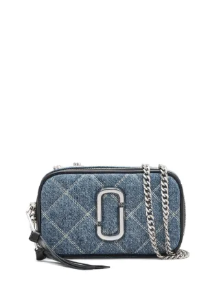 Marc Jacobs The Quilted Denim Chain Snapshot Bag | Blue | FARFETCH