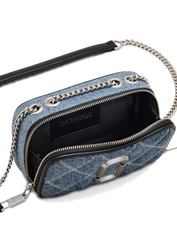 Marc Jacobs The Quilted Denim Chain Snapshot Bag | Blue | FARFETCH IN