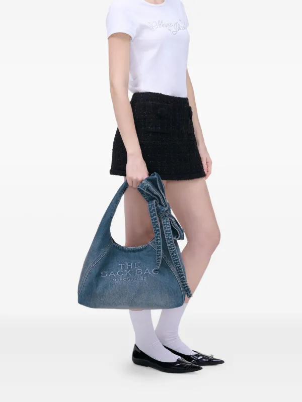 【Marc Jacobs】The Bow Denim Mini Sack Bag Marc Jacobs The Bow Denim Sack Bag | Blue | FARFETCH