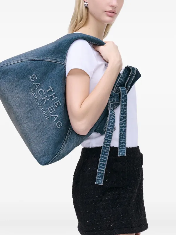 【Marc Jacobs】The Bow Denim Mini Sack Bag Marc Jacobs The Bow Denim Sack Bag | Blue | FARFETCH