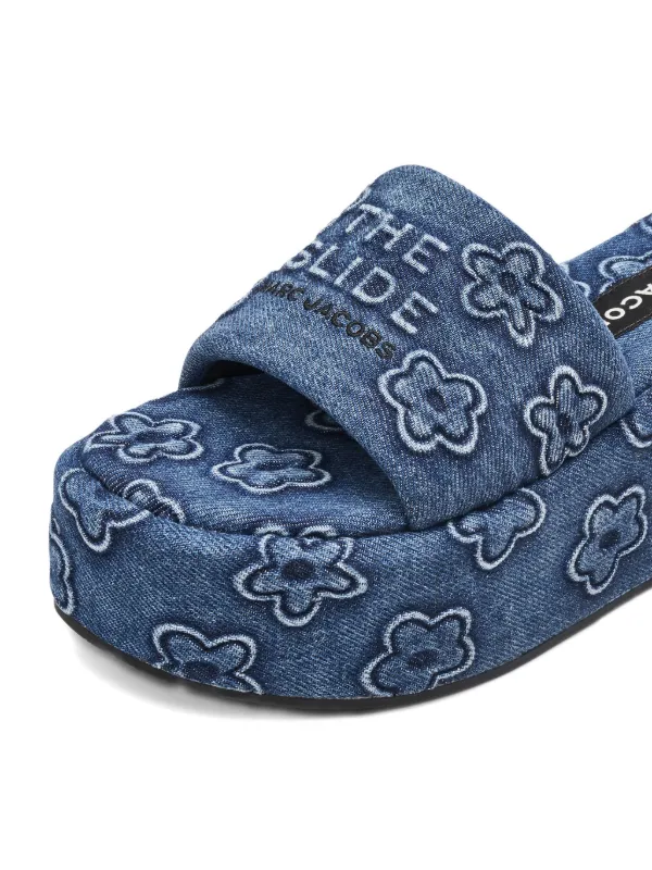 MARC JACOBS The Platform Sandals 花柄 デニム 厚底 サンダル Marc Jacobs The Daisy Denim Platform Sandals | Blue | FARFETCH