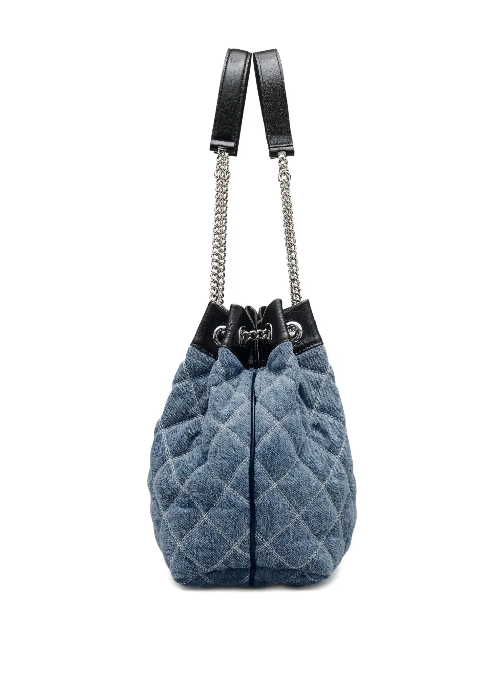 Marc Jacobs The Quilted denim tas met ketting Blauw