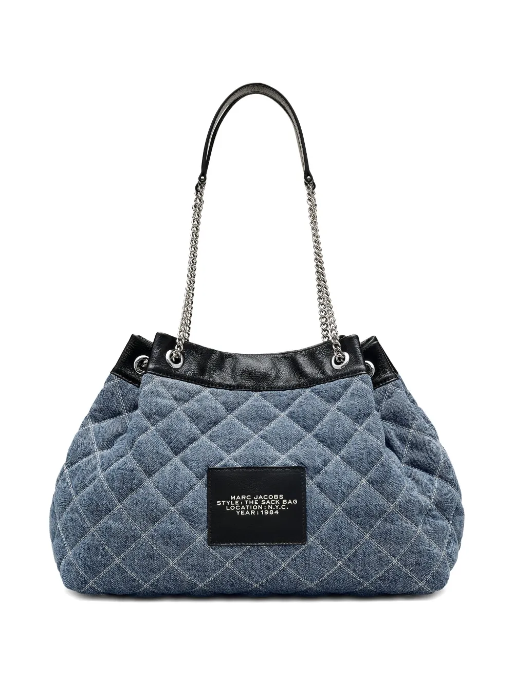 Marc Jacobs The Quilted denim tas met ketting Blauw