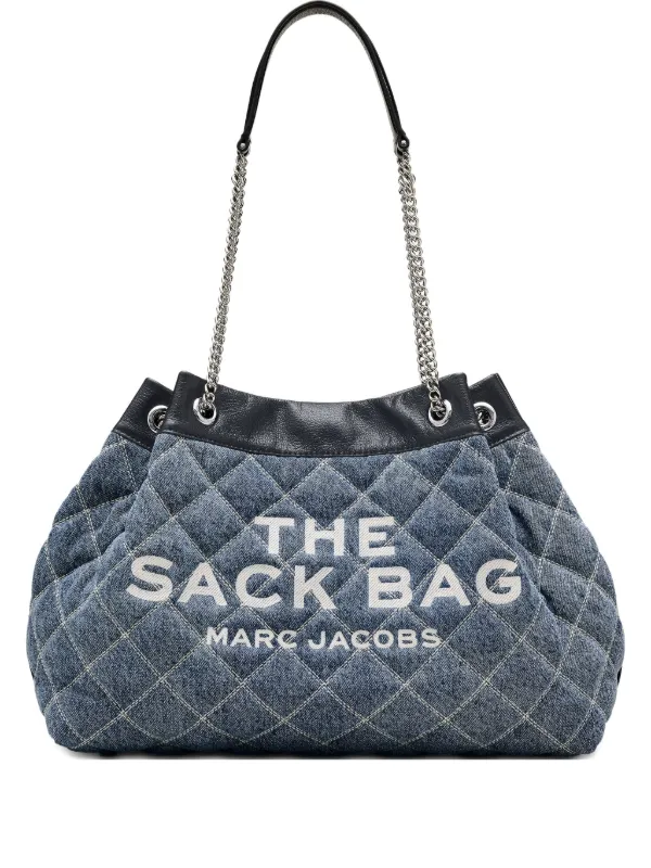 ショルダーバッグ・ポシェット MARC JACOBS THE QUILTED DENIM CHAIN SACK BAG LARGE Marc Jacobs The Quilted Denim Large Chain Sack Bag | Blue
