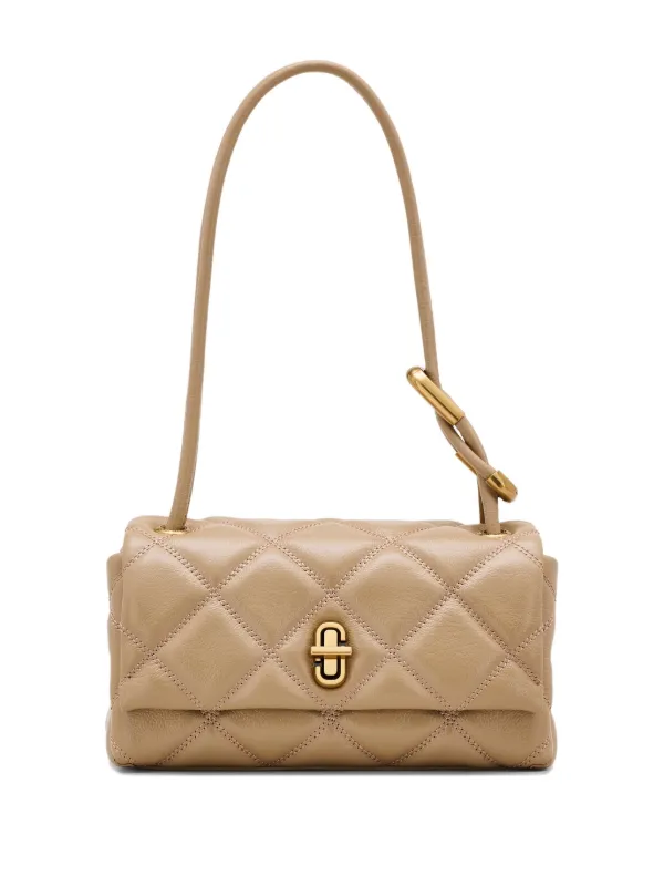 Marc Jacobs The Quilted Leather Mini Dual Shoulder Bag Neutrals
