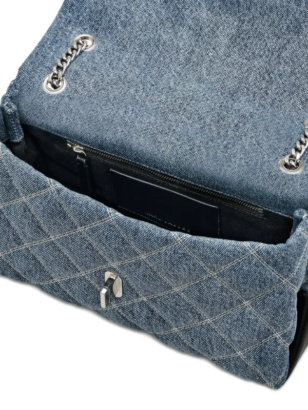 ショルダーバッグ・ポシェット ^LE ABONNE^ VELVET SHOULDER JEANNE BAGWARM GREY AB2379BG021M Ram Mode 29415-61-F 2-Way Denim Shoulder Bag with Flower