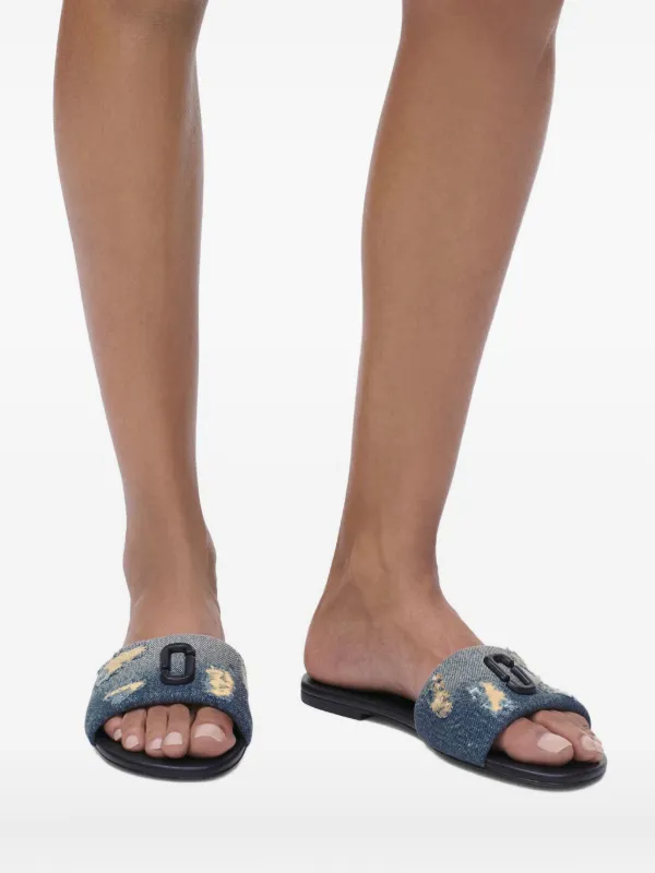 サンダル・ミュール Sandals - Marc Jacobs - Cotton - Blue Amazon.com | Marc Jacobs Women's Aurora Flat Sandal Slide