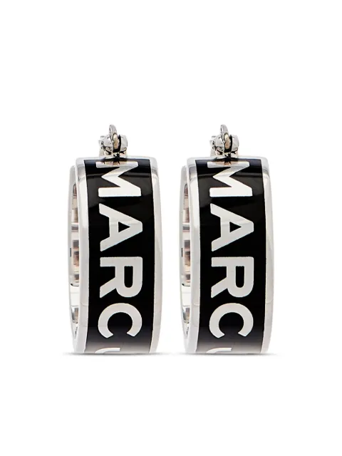 Marc Jacobs The Button Enamel Logo Hoop earrings