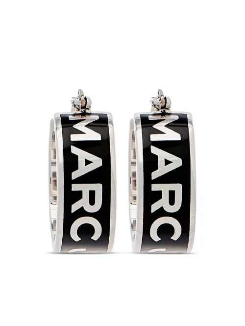 Créoles The Button Enamel Logo Hoop - Marc Jacobs - Modalova
