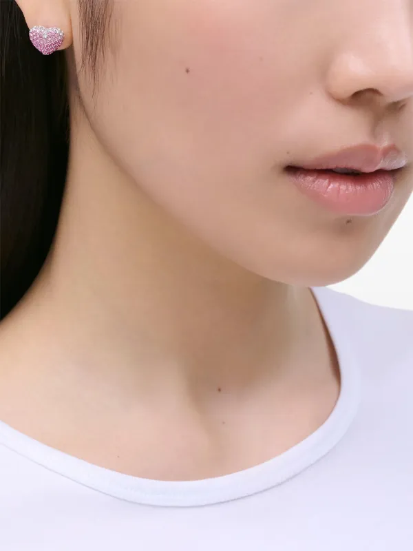 Marc Jacobs The Pavé Balloon ハート ピアス | シルバートーン Marc Jacobs The Pavé Balloon ハート ピアス | シルバートーン