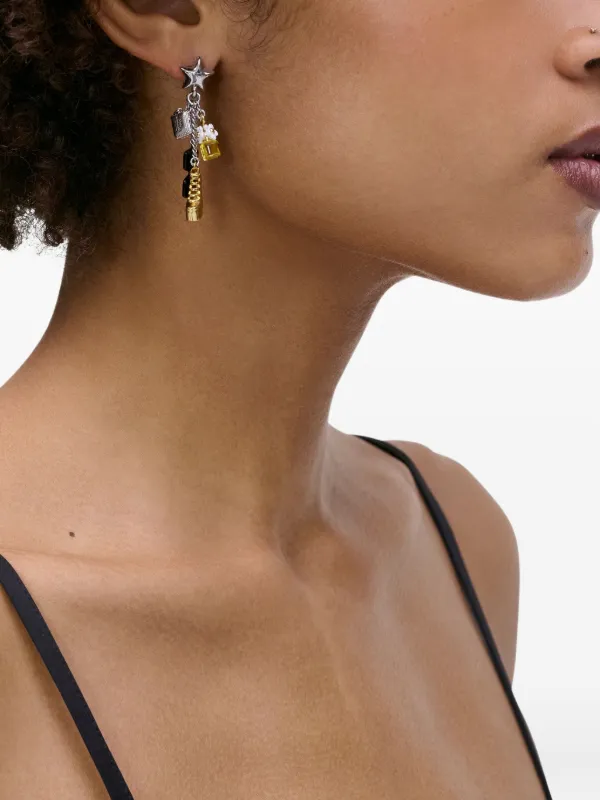 【関税込み】Mini Icon Charm Earrings - Marc Jacobs - l - Marc Jacobs The Mini Icon Charm Earrings | Silver | FARFETCH