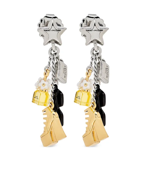 Marc Jacobs The Mini Icon Charm ピアス | シルバートーン | FARFETCH JP