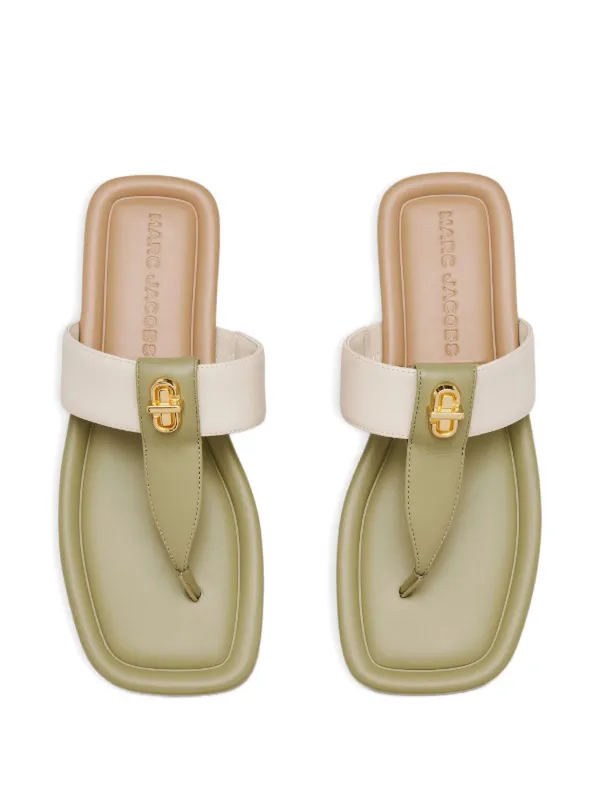 Marc Jacobs The Colorblock Leather Sandals | Green | FARFETCH