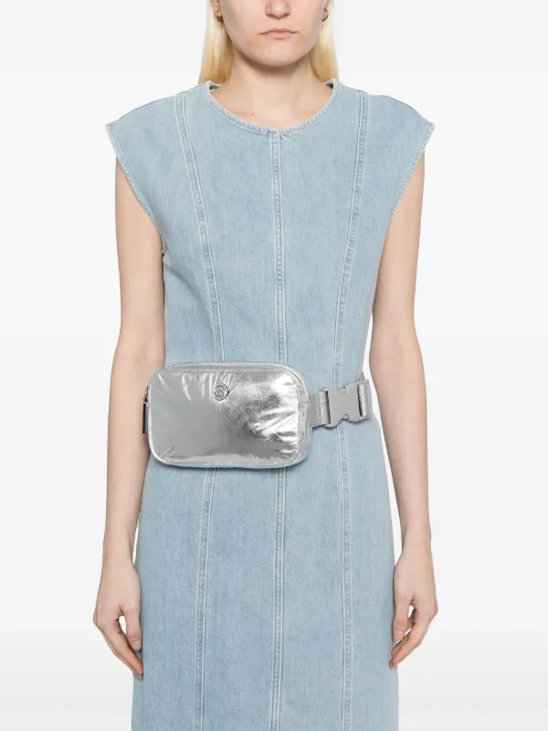 Tory Burch Virginia Metallic Belt Bag | Grey | FARFETCH