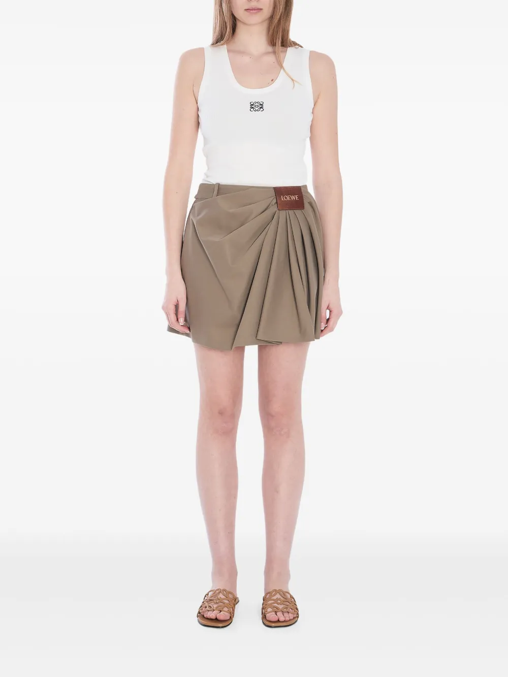 LOEWE Gedrapeerde mini-rok Groen
