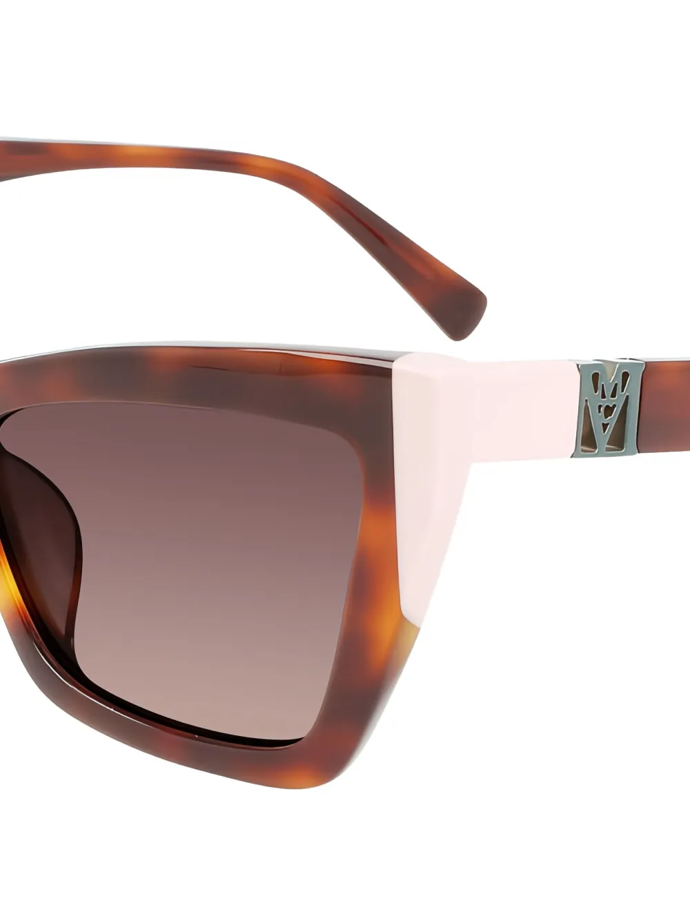 MCM Zonnebril met schildpadschild-design en roze detail Bruin