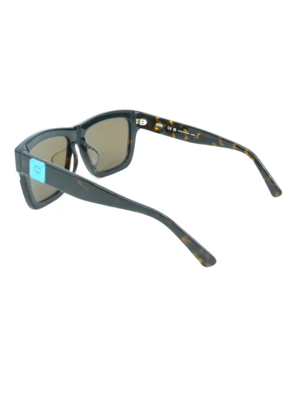 MCM logo-plaque square-frame Sunglasses | Brown | FARFETCH
