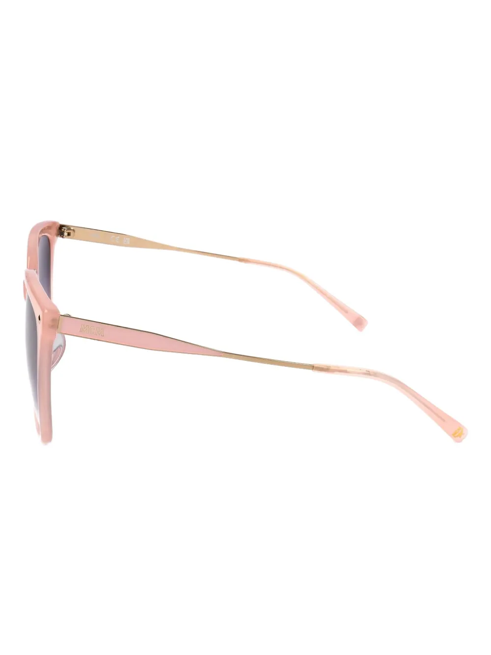 MCM Zonnebril met vierkant montuur en goudkleurig detail Roze