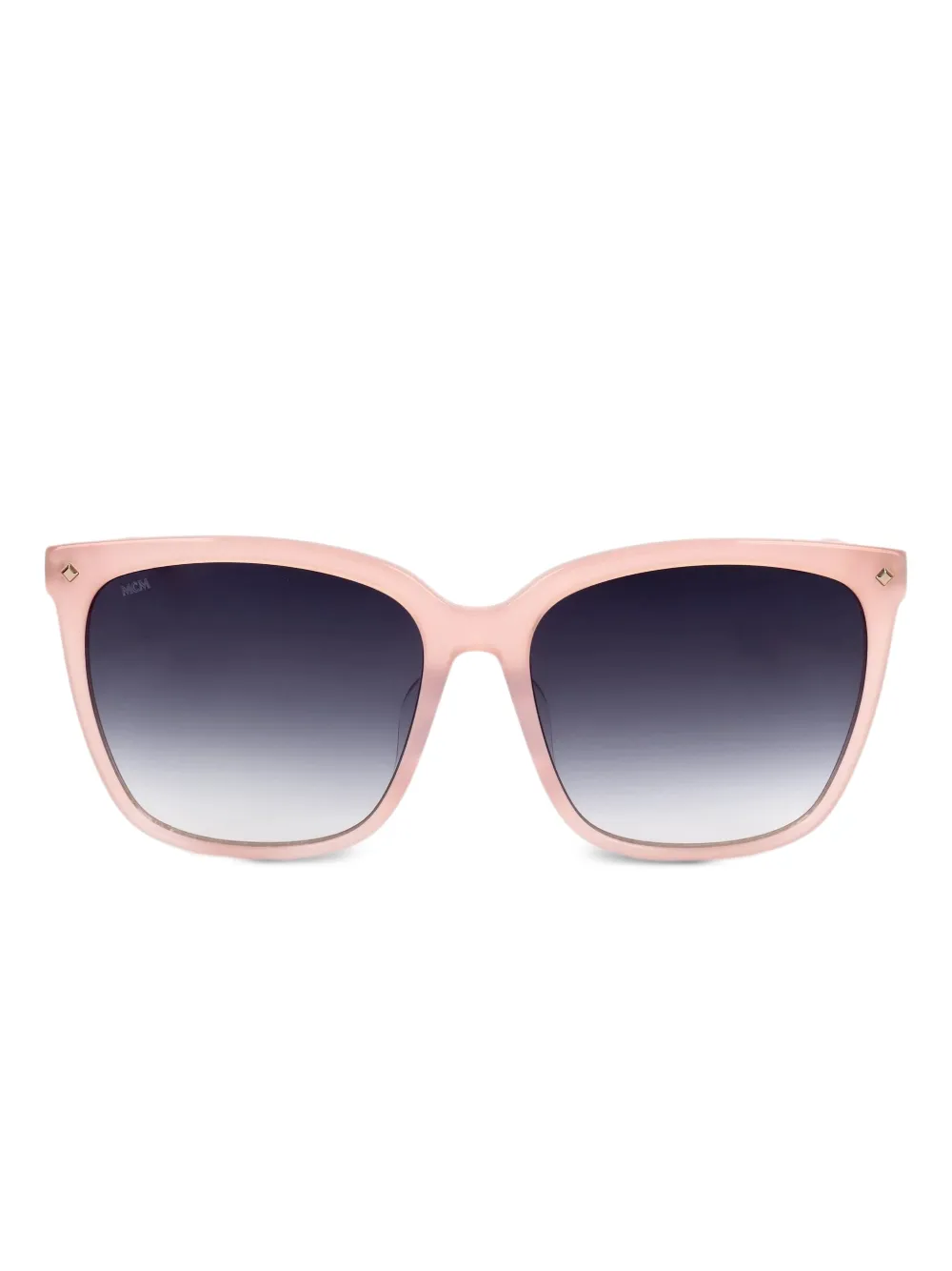 MCM Zonnebril met vierkant montuur en goudkleurig detail Roze