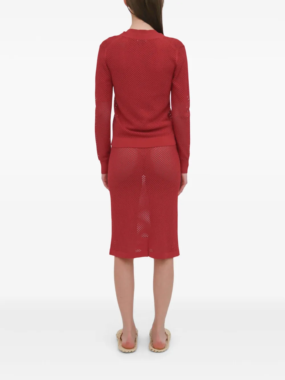 ROSETTA GETTY MESH POINTELLE CARDIGAN