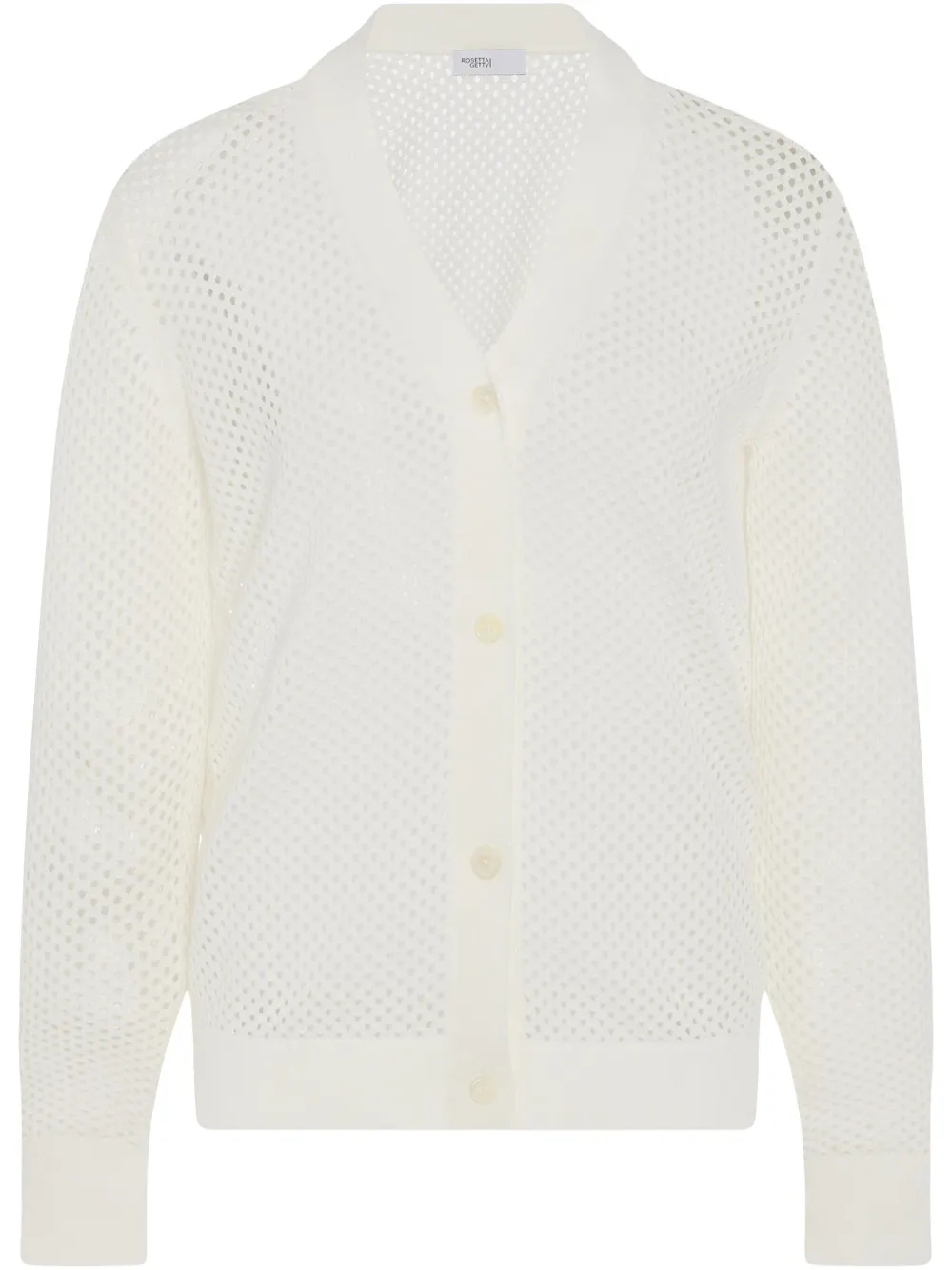 mesh pointelle cardigan