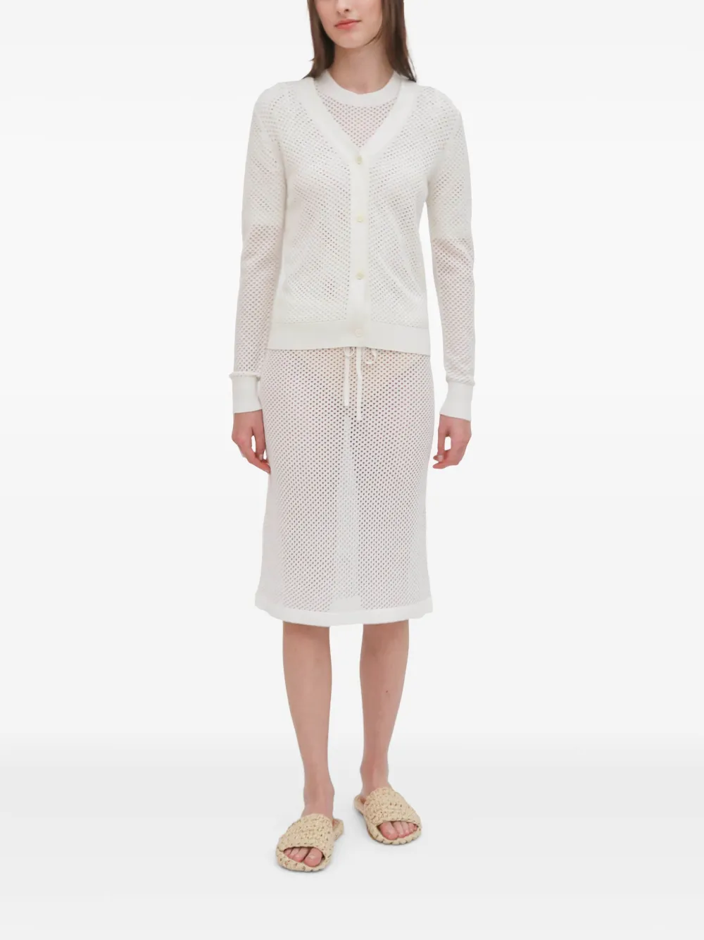Rosetta Getty mesh pointelle cardigan | Cardigans | Image 2