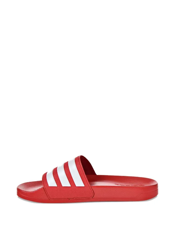 Adidas three-stripe Cloudfoam Slides | Red | FARFETCH GE