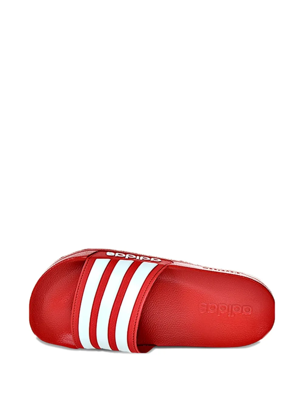 adidas three-stripe cloudfoam slides Red