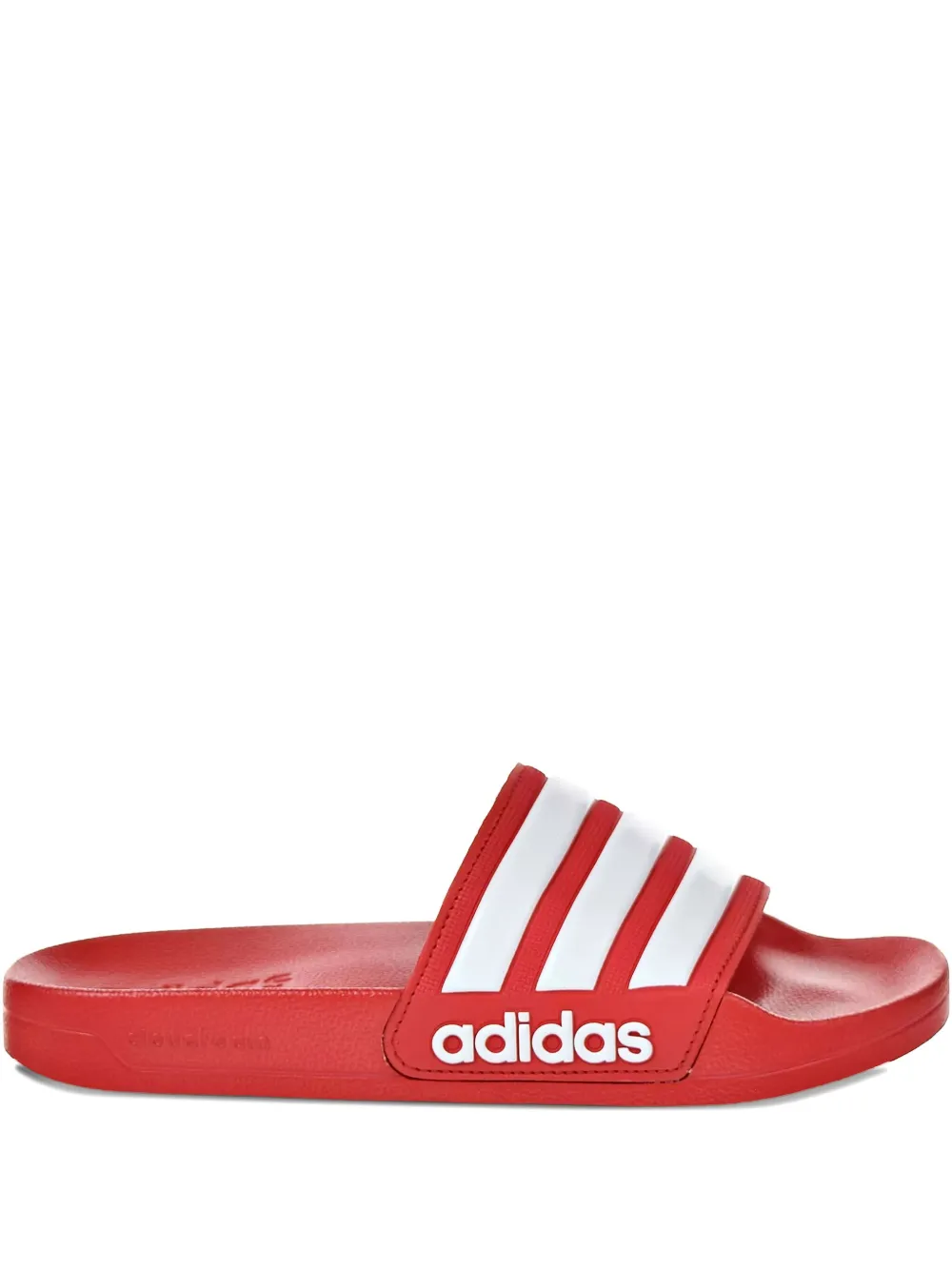 adidas three-stripe cloudfoam slides Rood