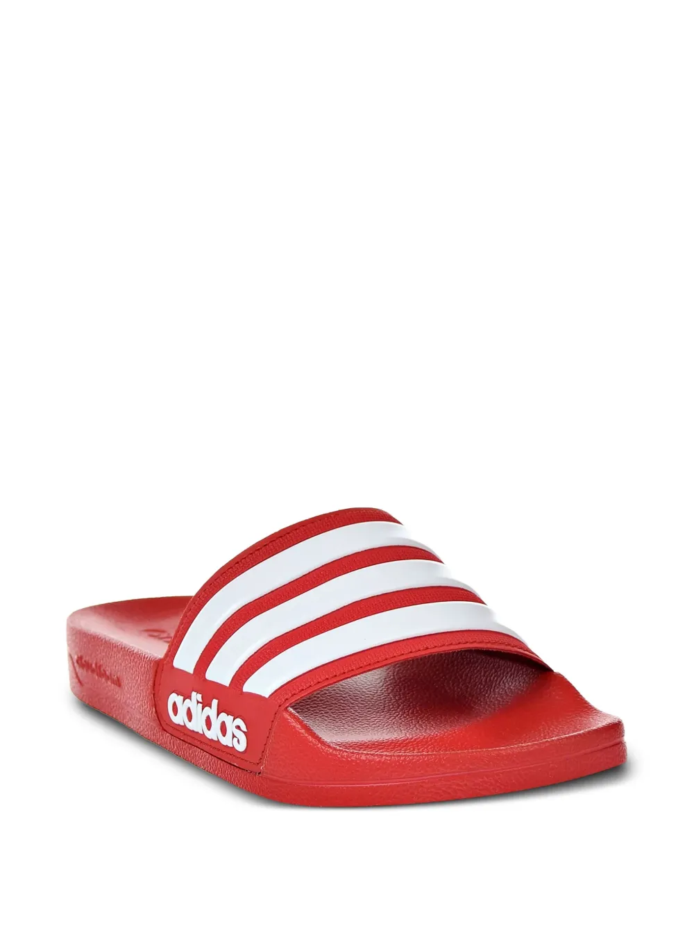 adidas three-stripe cloudfoam slides Red