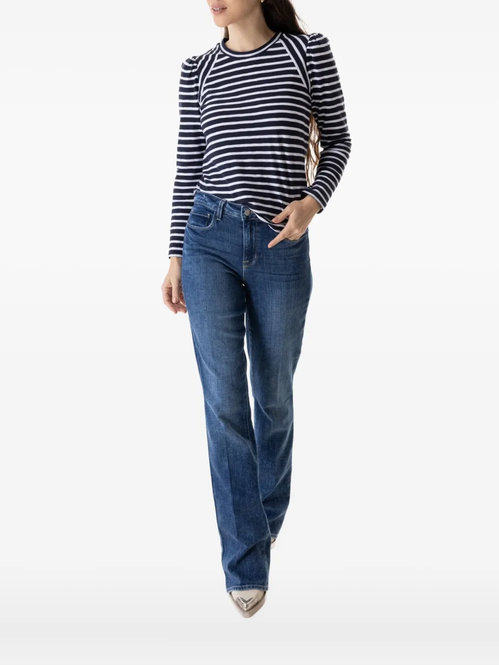Veronica Beard raglan-sleeve striped T-shirt | Blue | Image 1