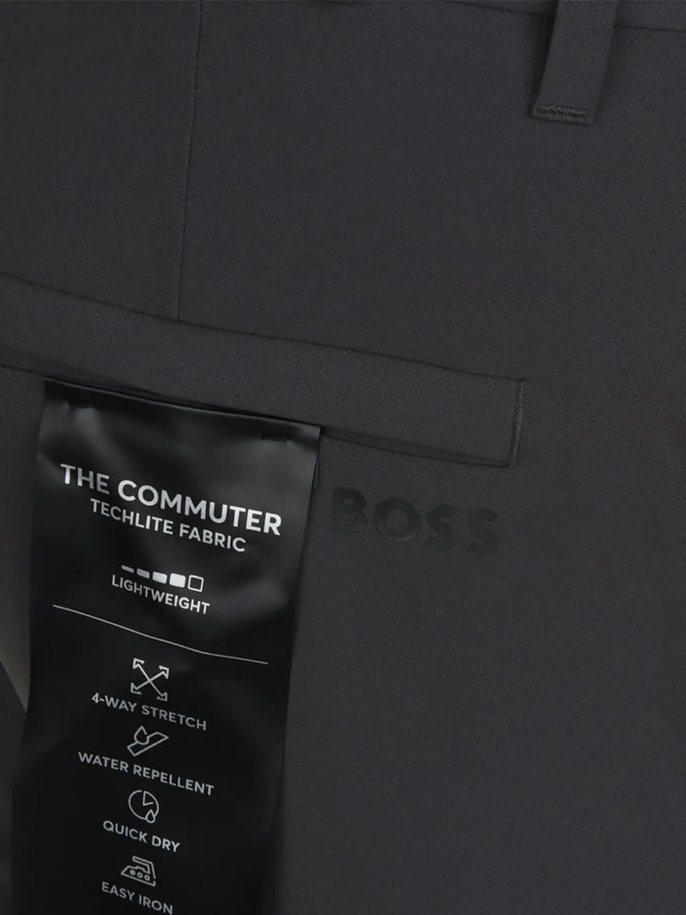 BOSS Chino met logopatch Grijs
