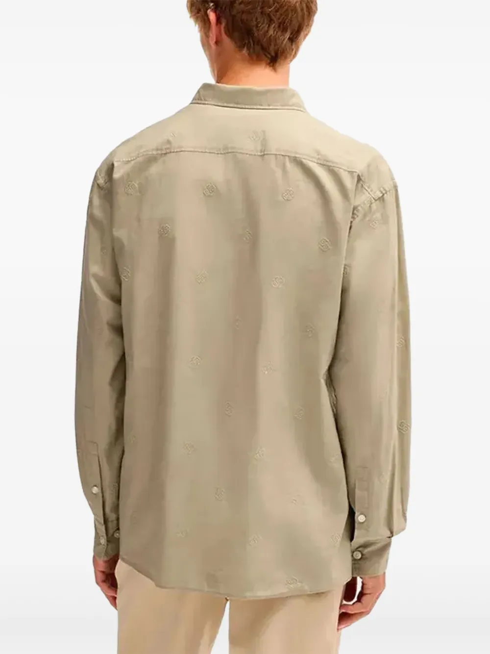 BOSS Katoenen overhemd Beige