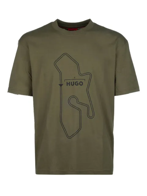 HUGO تيشيرت بطبعة سباق