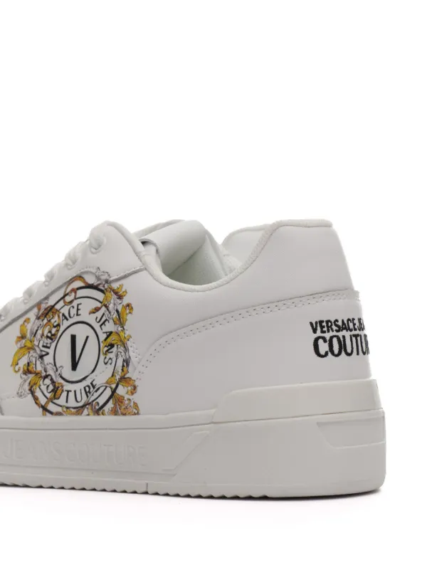 【関税込み】Sneakers - Versace - Leather - White Versace Men's Large Medusa Logo White 100% Leather Sneakers