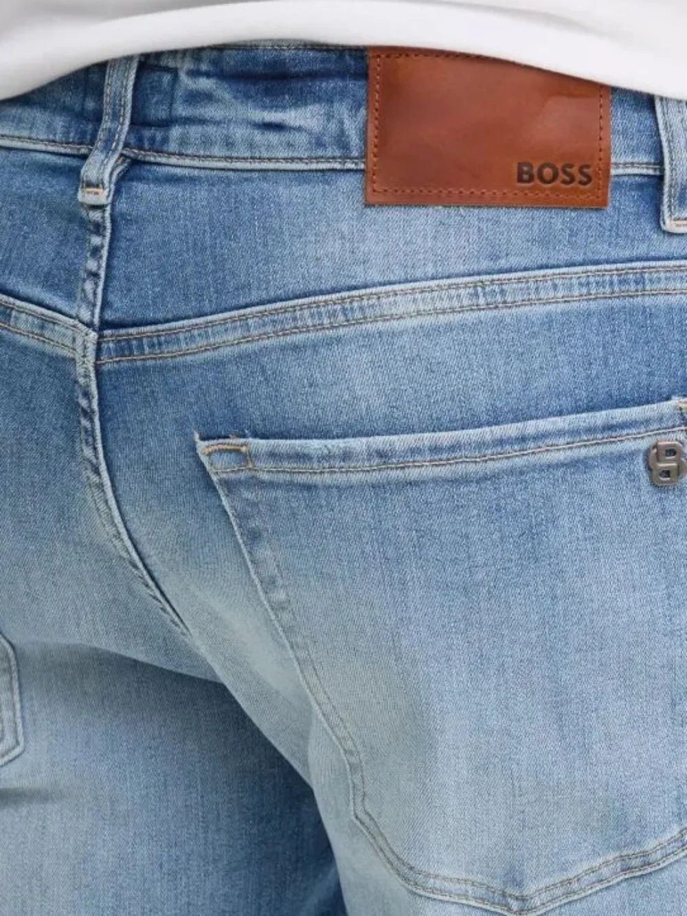 BOSS Jeans met stonewashed-effect Blauw