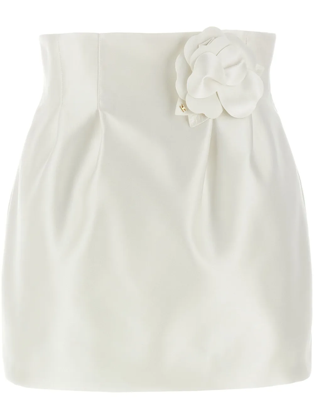 Elisabetta Franchi Mini-rok met bloembroche Wit