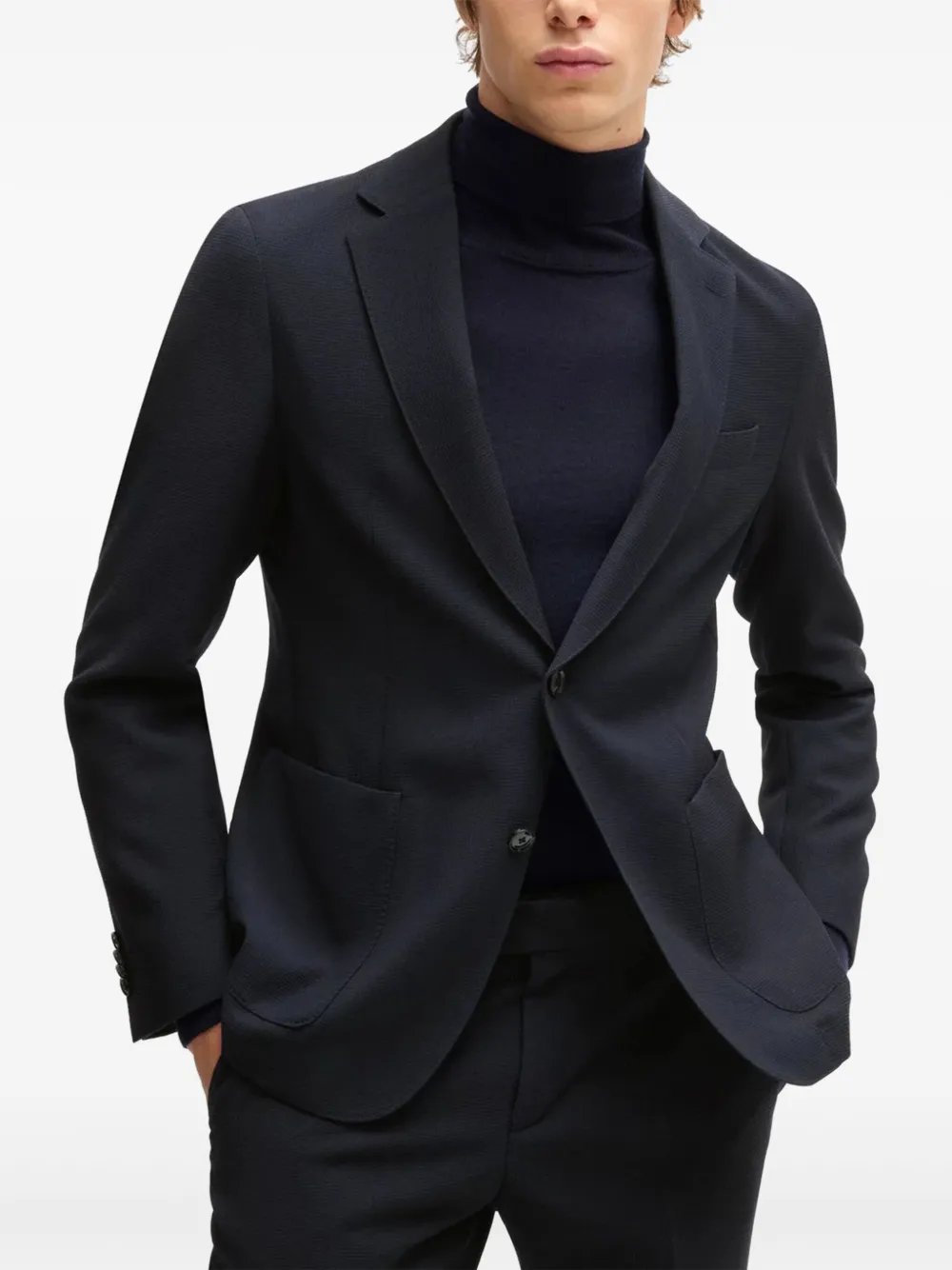 BOSS Blazer met enkele rij knopen Blauw