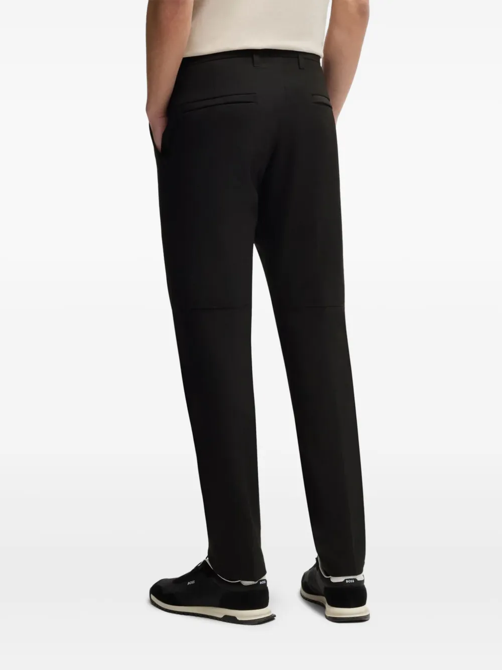 BOSS Chino met logopatch Zwart
