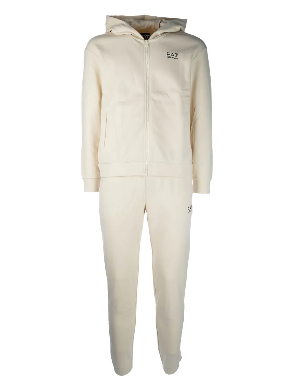 logo-embroidered hooded set