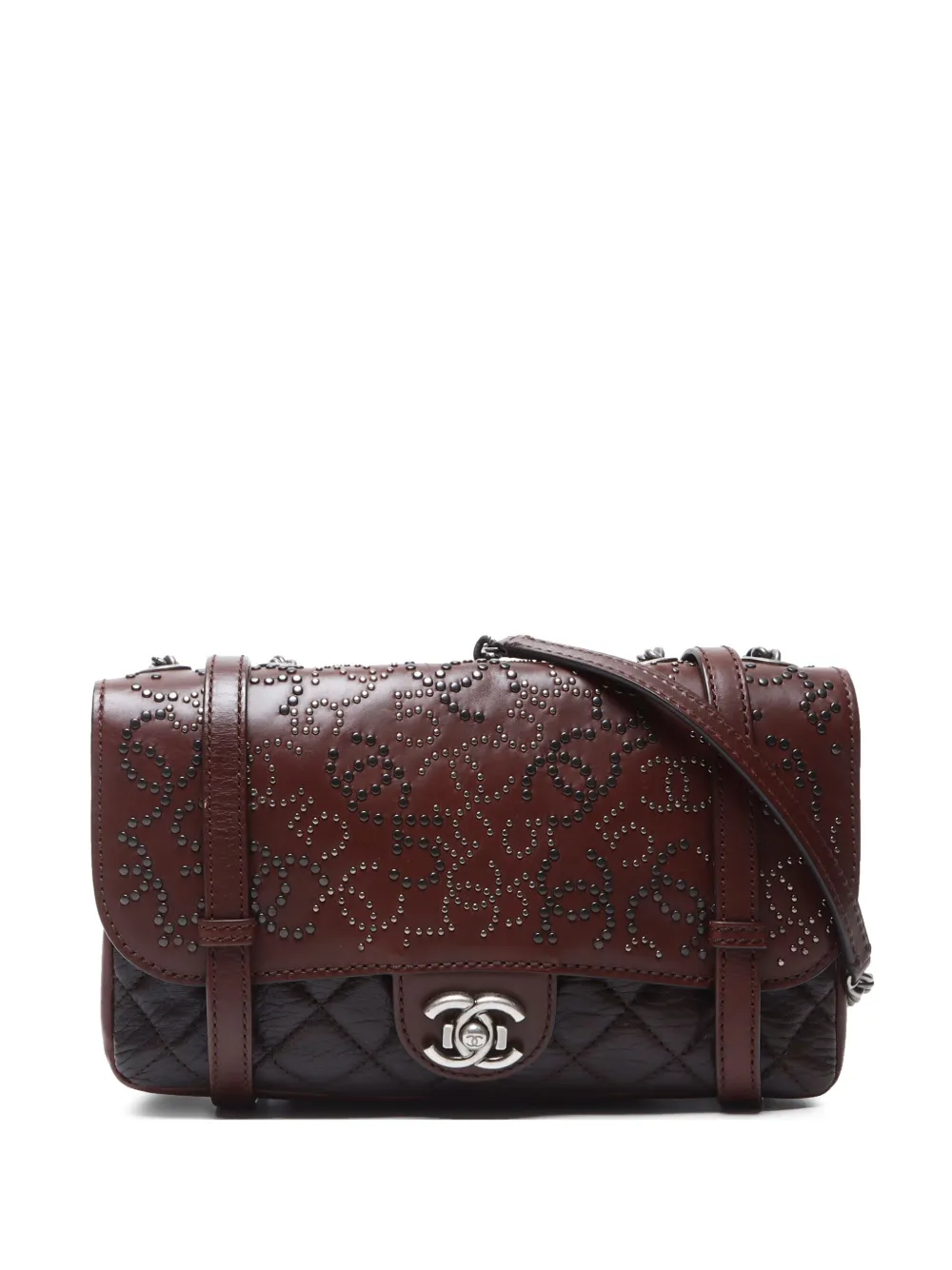 CHANEL Pre-Owned 2014 CC-stud shoulder bag | Brown | Image 1
