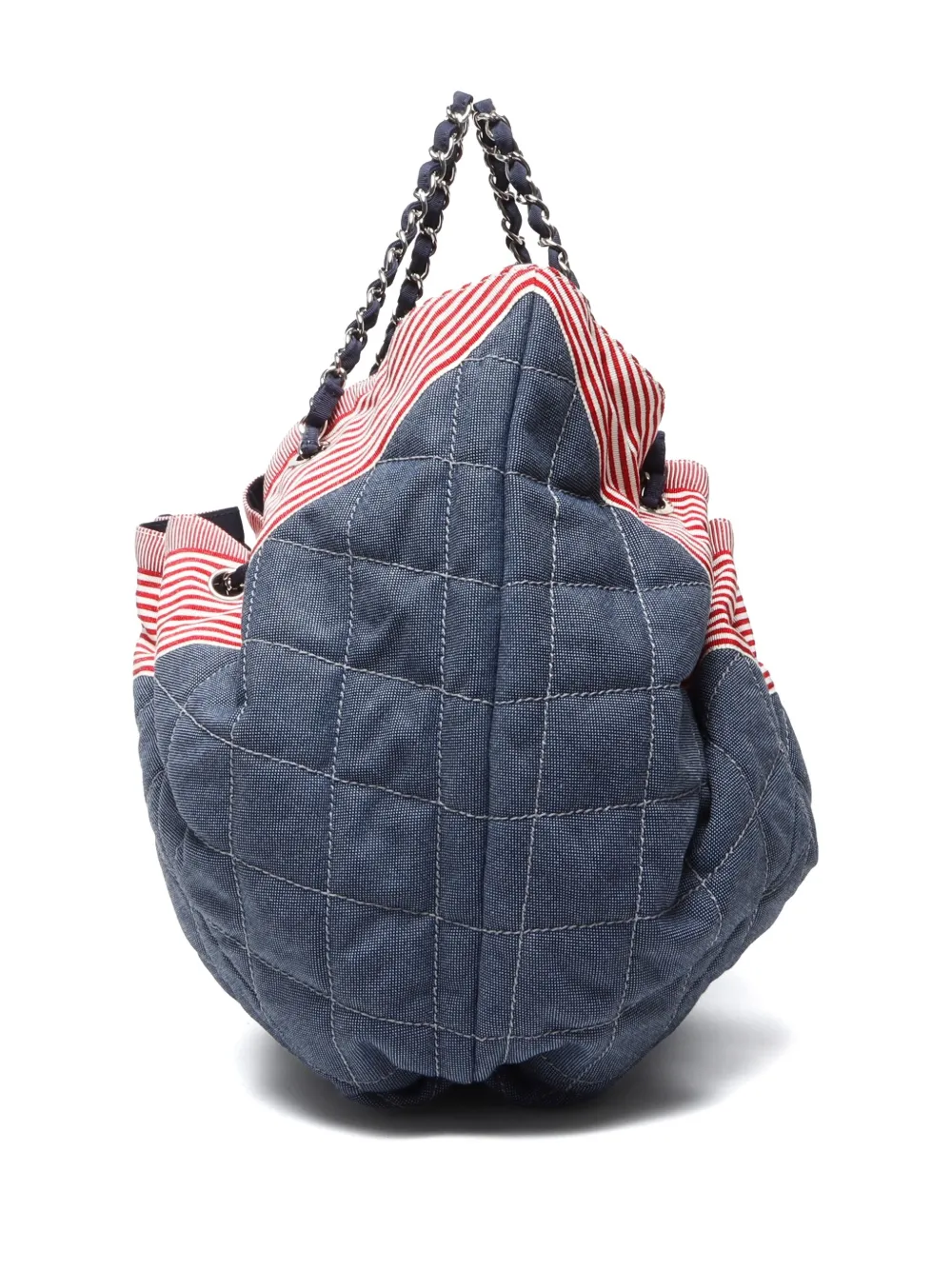 Pre-owned Chanel 2009-2010 Coco Cabas Tote Bag In Blue